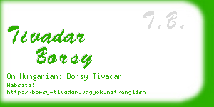 tivadar borsy business card